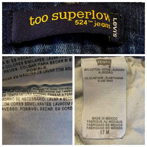 Levi’s Women’s Jeans 524 Superlow Raw Hem Bootcut Low Rise Size Junior’s 17M - Picture 9 of 10